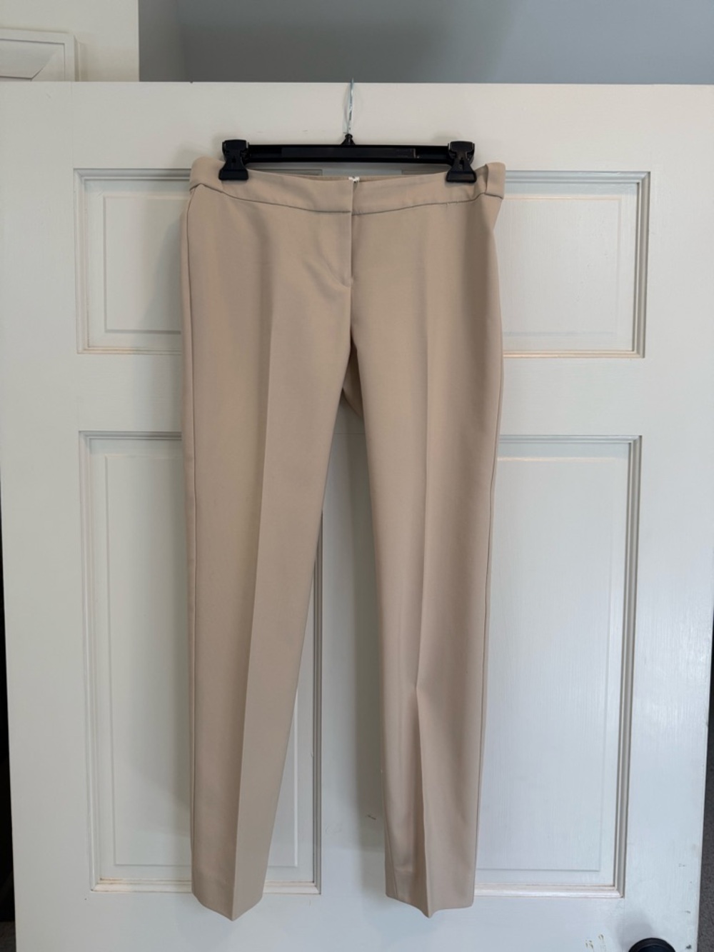 Ann Taylor Slim Straight Trousers in Beige